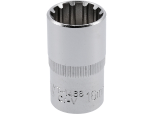 Nasadka SPLINE 1/2 cala YATO 16mm 12-kątna krótka stal CrV YT-1468