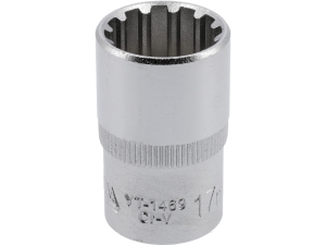 Nasadka SPLINE 1/2 cala YATO 17mm 12-kątna krótka stal CrV YT-1469