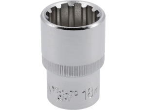 Nasadka SPLINE 1/2 cala YATO 18mm 12-kątna krótka stal CrV YT-1470