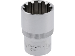 Nasadka SPLINE 1/2 cala YATO 19mm 12-kątna długość 38mm CrV YT-1471
