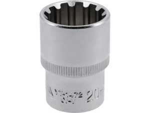 Nasadka SPLINE 1/2 cala YATO 20mm 12-kątna krótka stal CrV YT-1472