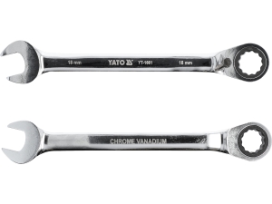 Klucz płasko oczkowy YATO z grzechotką przełącznik 18mm 72 zęby YT-1661