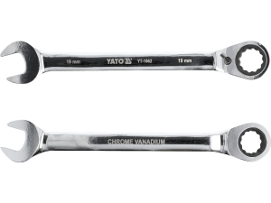 Klucz płasko oczkowy YATO z grzechotką przełącznik 19mm 72 zęby YT-1662