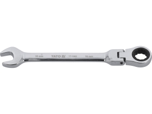 Klucz płasko oczkowy YATO 16mm z grzechotką przegubem 72t CrV YT-1682