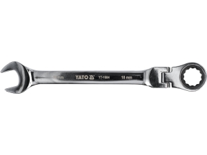 Klucz płasko oczkowy YATO z grzechotką przegubem 18mm 72t CrV YT-1684